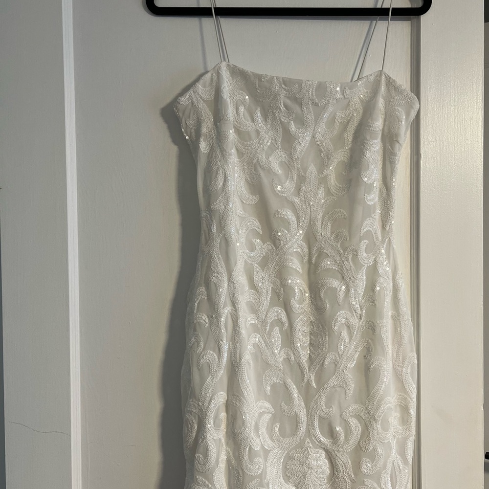 Sequin white dress.